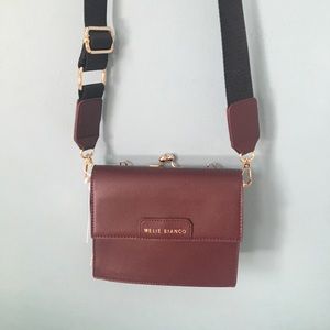 Vegan Leather Melie Bianco Crossbody Bag in Maroon